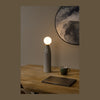 Lampe à poser Figaro grise, verre, H 45 cm