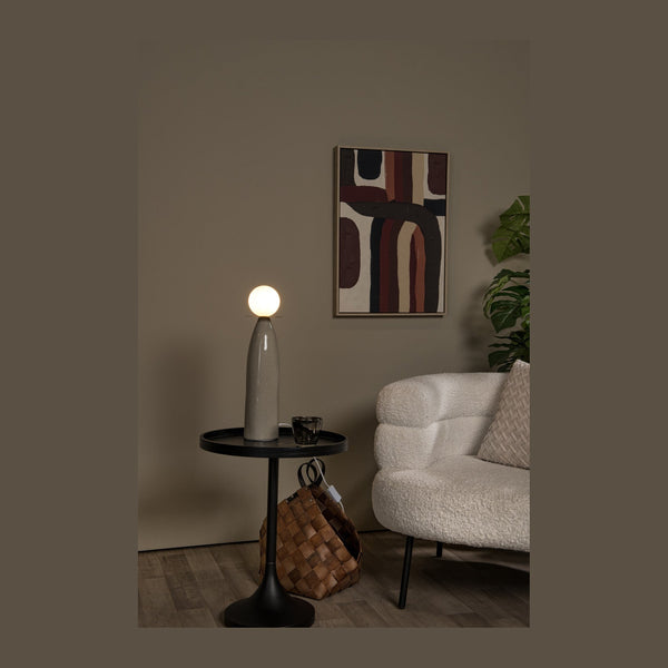 Lampe à poser Figaro grise, verre, H 48,8 cm