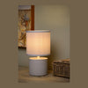 Lampe à poser Greasby grise, coton