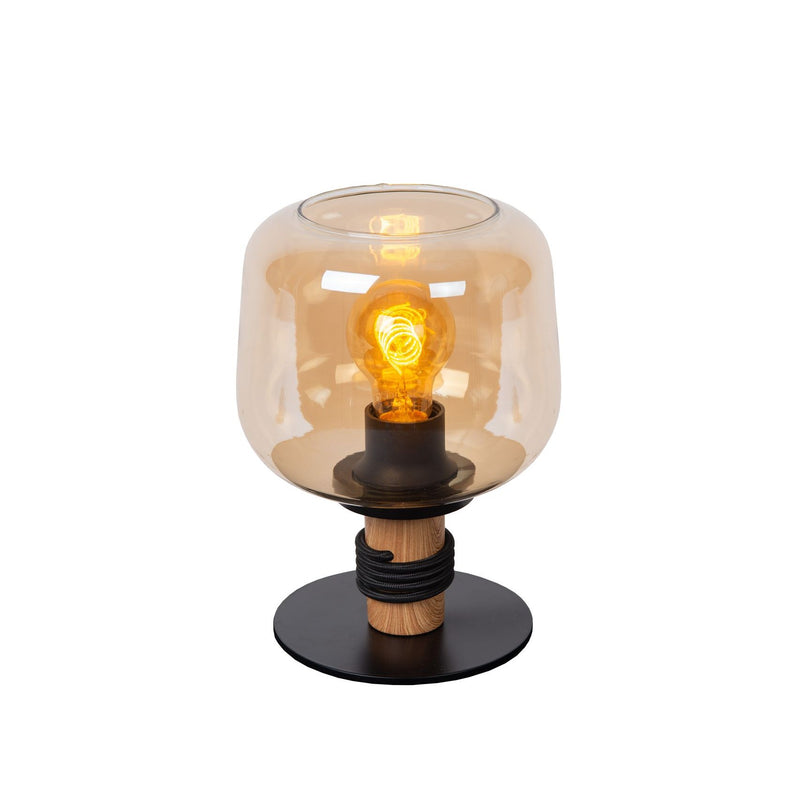 Lampe à poser Ilona ambrée et noire, verre