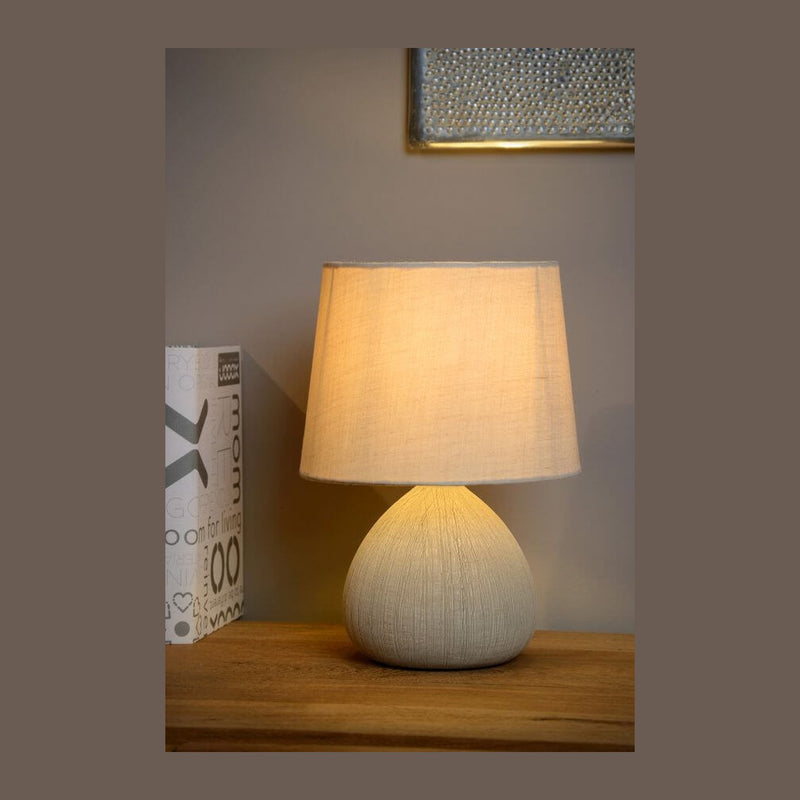 Lampe à poser Ramzi beige, coton