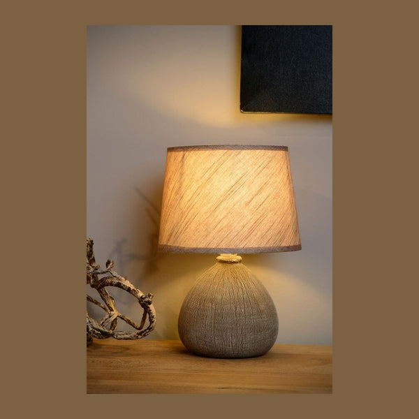 Lampe à poser Ramzi marron, coton