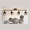 Plafonnier Bjorn 4 lumières noir et fumé, verre