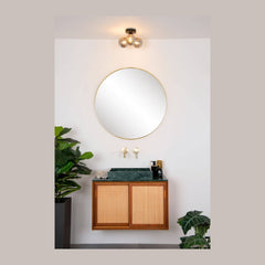 Plafonnier Trudy 3 lumières noir et fumé, verre