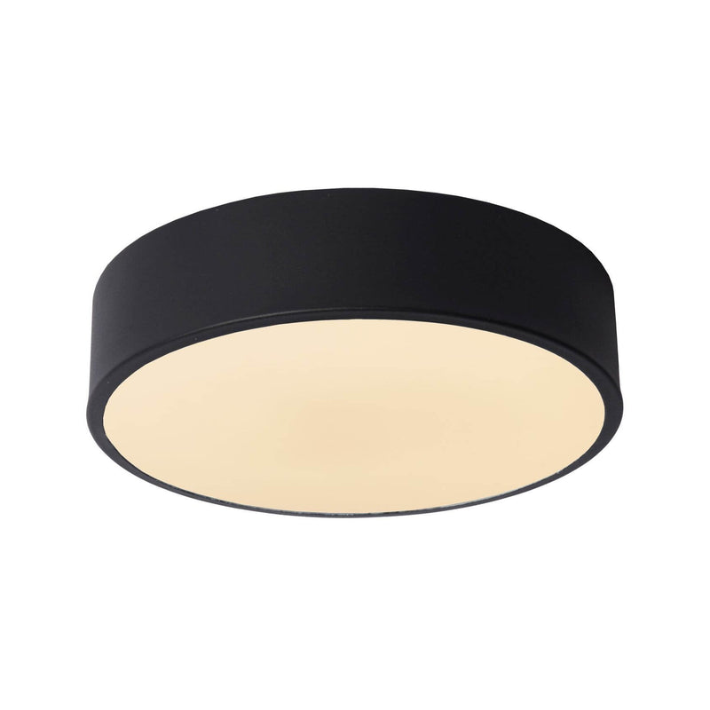 Plafonnier Unar noir et opale, Ø 20 cm