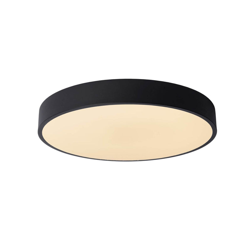 Plafonnier Unar noir et opale, Ø 39,5 cm