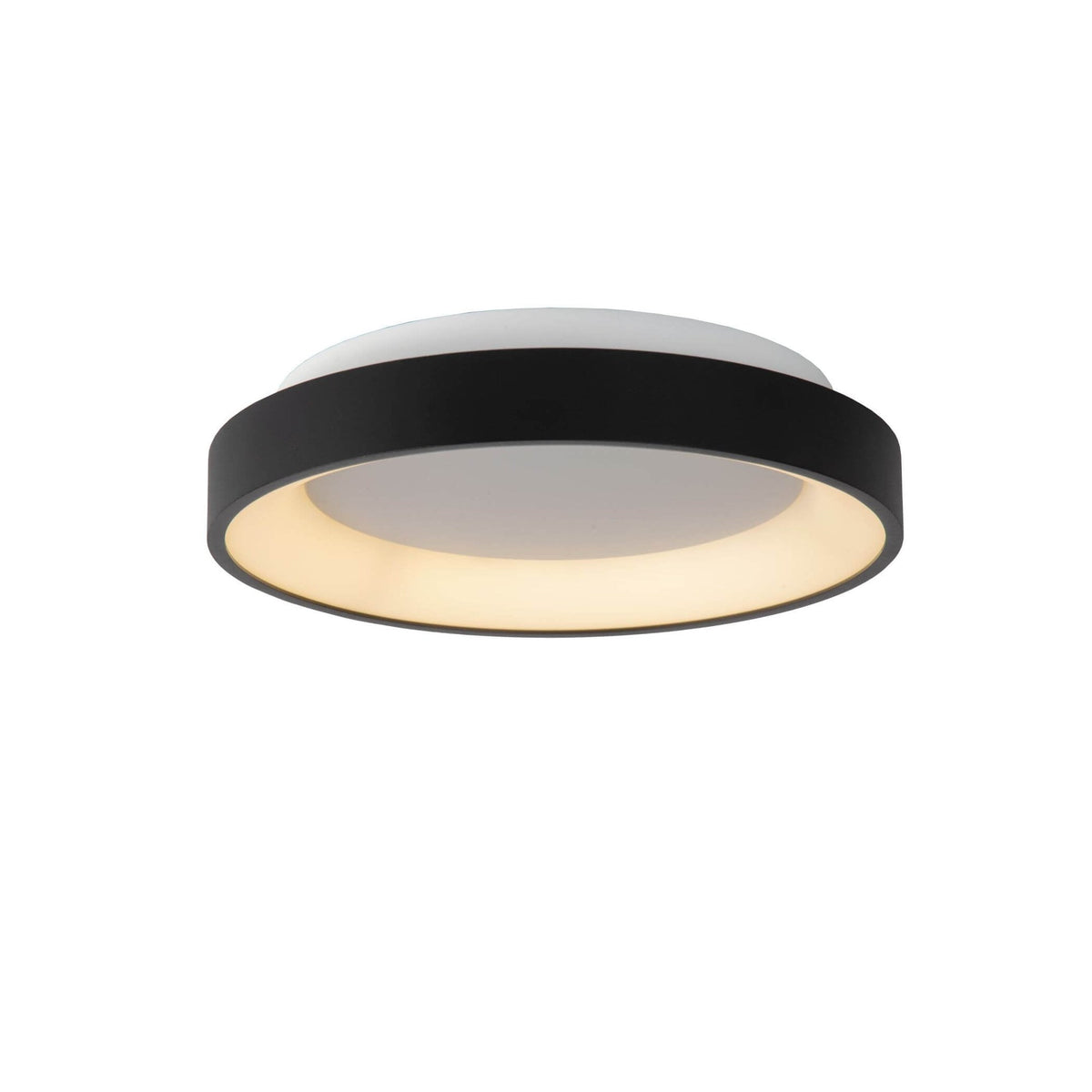 Plafonnier Vidal noir et opale, Ø 28 cm