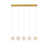 Suspension Cintra transparente et dorée mat, L 84 cm