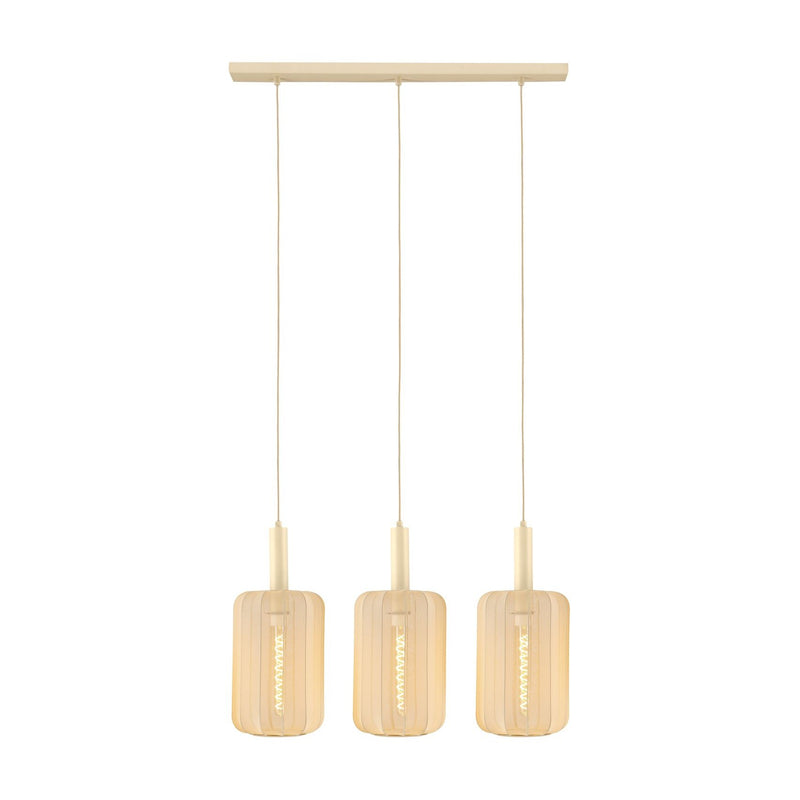 Suspension Corina 3 lumières beige, tissu