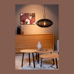 Suspension Corina noire et dorée mat, tissu