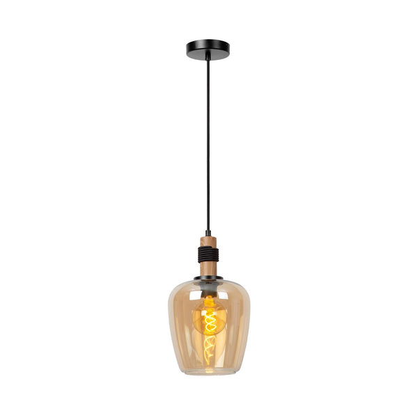 Suspension Ilona ambrée et noire, verre (45408/22/62)