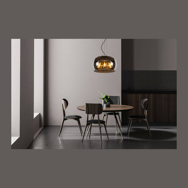 Suspension Olivia 3 lumières fumée et grise, verre (45401/40/65)