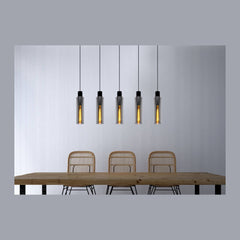 Suspension Orlando 5 lumières fumée et grise, verre