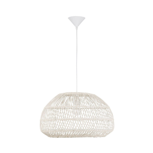 Suspension Melody crème, rotin