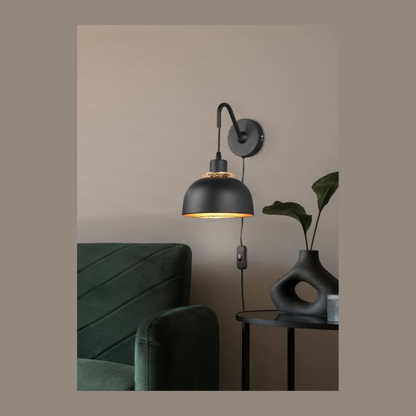 Applique murale Punch noire mat