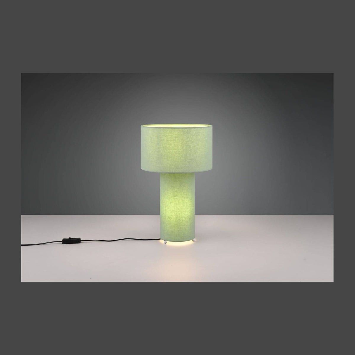 Lampe à poser Bale 2 lumières verte, tissu