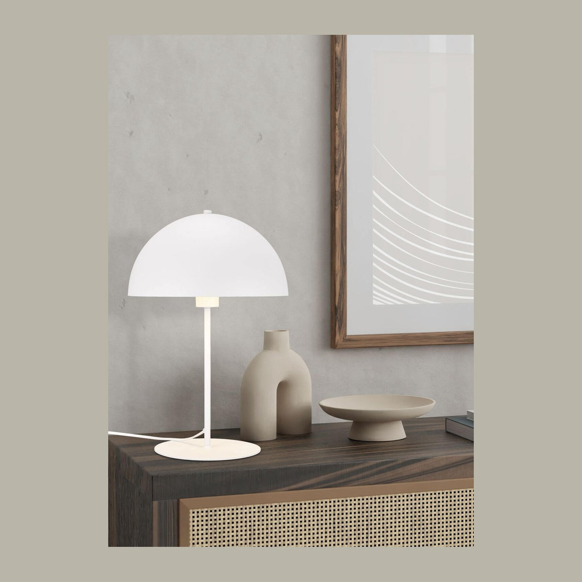 Lampe à poser Nola blanche mat, H 45 cm