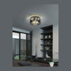 Plafonnier Crystel 3 lumières chromé, verre