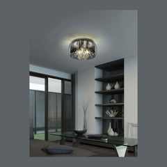Plafonnier Crystel 3 lumières chromé, verre
