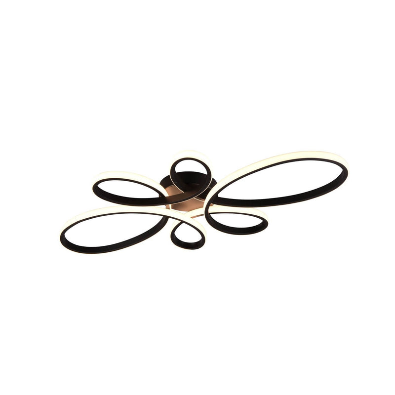 Plafonnier Fly noir mat, L 83 cm