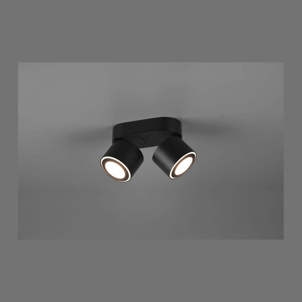 Plafonnier Taurus noir mat, L 18 cm