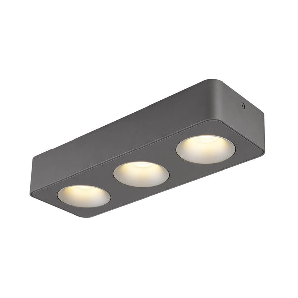 Spot Hangarau gris et aluminium, L 33,2 cm