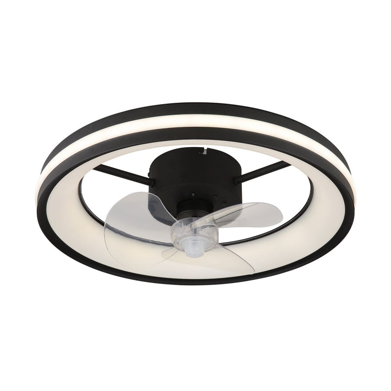 Ventilateur de plafond lumineux Gatian noir mat
