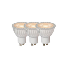 Lot de 3 ampoules LED GU10 blanche et transparente, 5 W | Lucide