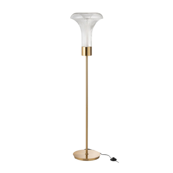 LED-Solarlampe Metall Gold Glas