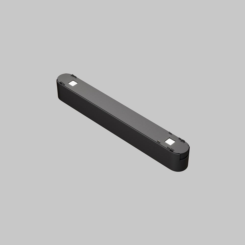 Vue de dessus du module noir montrant les pattes de fixation au rail