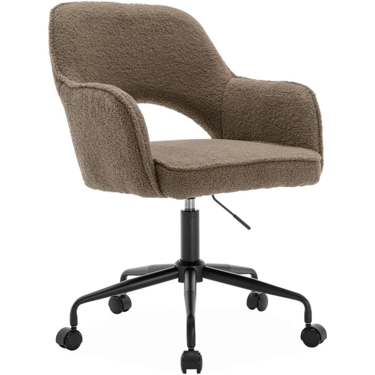 Chaise Bureau Bouclettes Taupe | Givre - Designix Chaise de Bureau