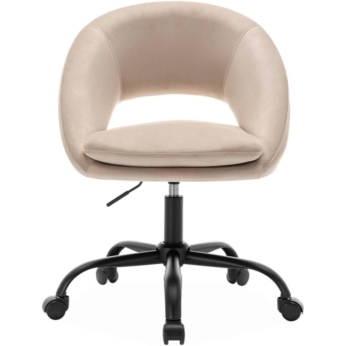 Chaise Bureau Velours Blanc Cassé | Nébul - Designix Chaise de Bureau