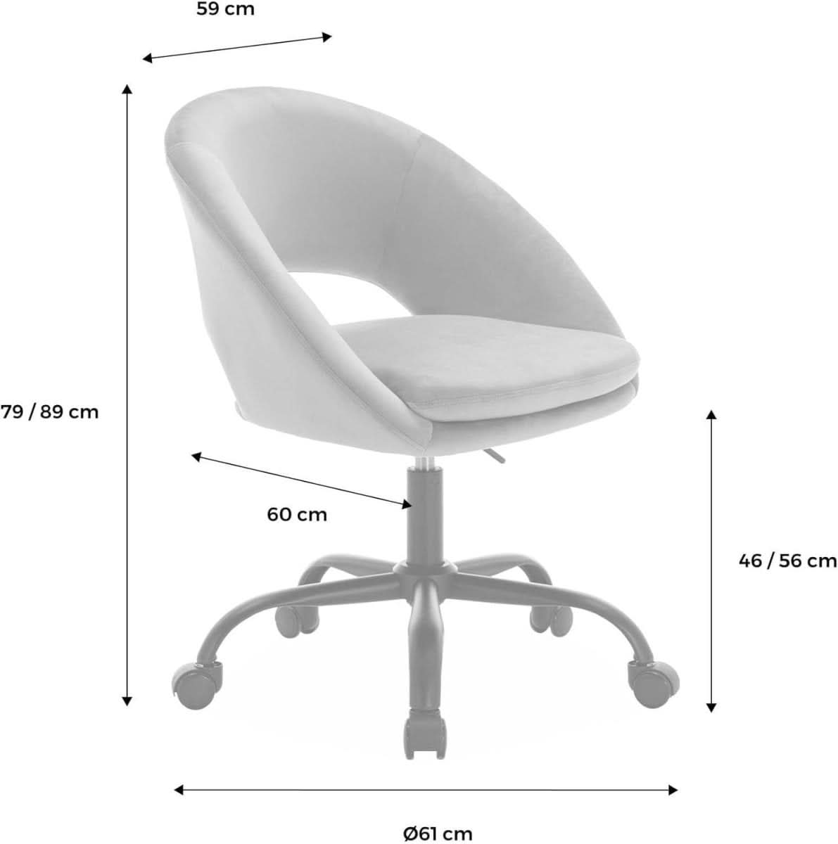Chaise Bureau Velours Blanc Cassé | Nébul - Designix Chaise de Bureau