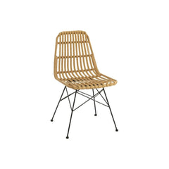 Außenstuhl Metall Rattan Schwarz | Qira