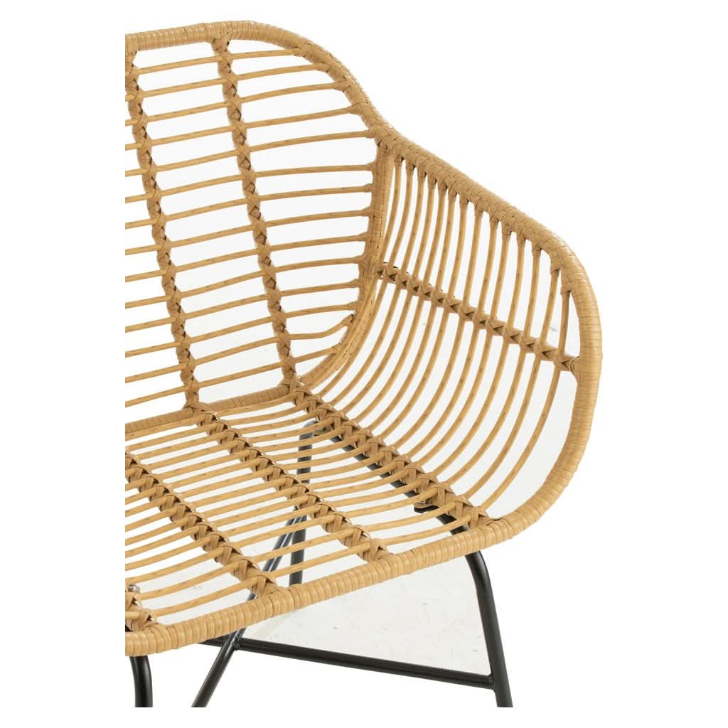 Chaise Métal Rotin Extérieur Noir | Vira - Designix Chaises