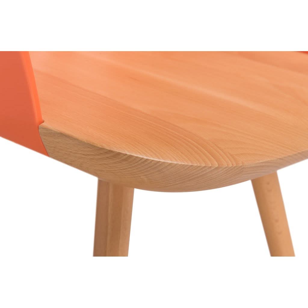 Retro-Stuhl Orange Holz Polypropylen | Ilna