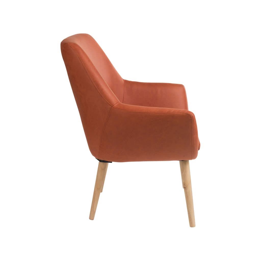 Retro-Stuhl Orange Holz Textil | Jyre
