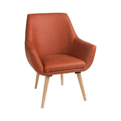 Retro-Stuhl Orange Holz Textil | Jyre