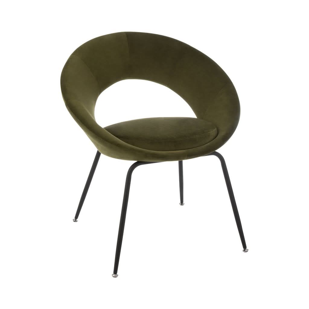 Chaise Ronde Métal Textile Verre | Kali - Designix Chaises