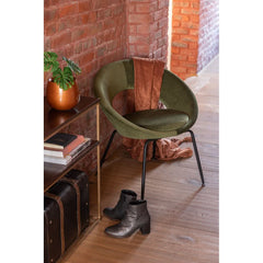 Runder Stuhl Metall Textil Glas | Kali
