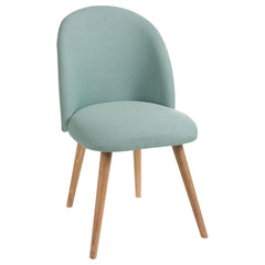 Designer-Stuhl Stoff Holz Blau | Sile