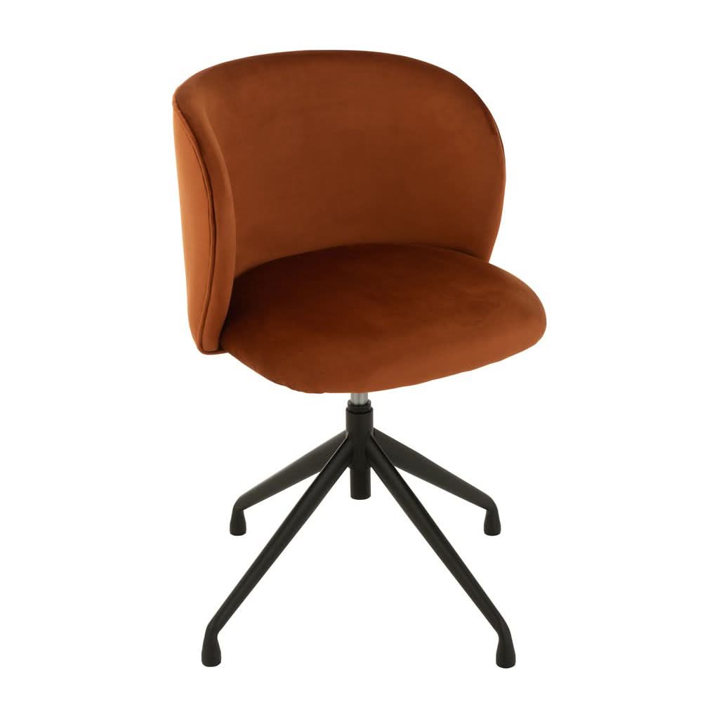 Chaise Velours Orange Inclinable | Anor - Designix Chaises