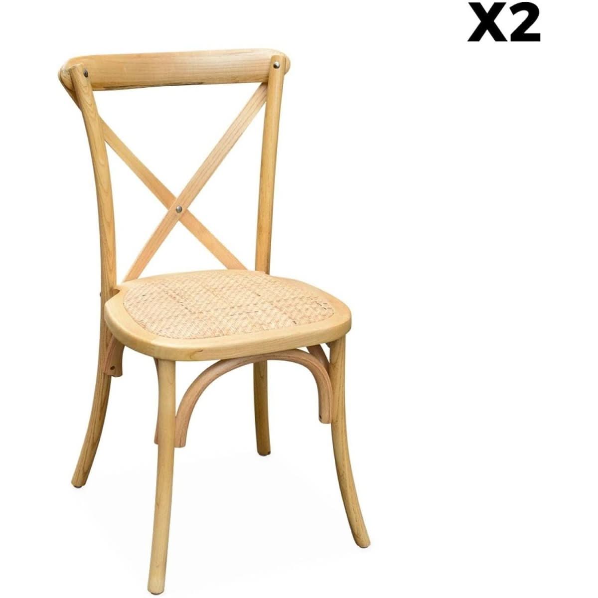 Chaises Bistro Bois Rotin | Jade - Designix Chaises