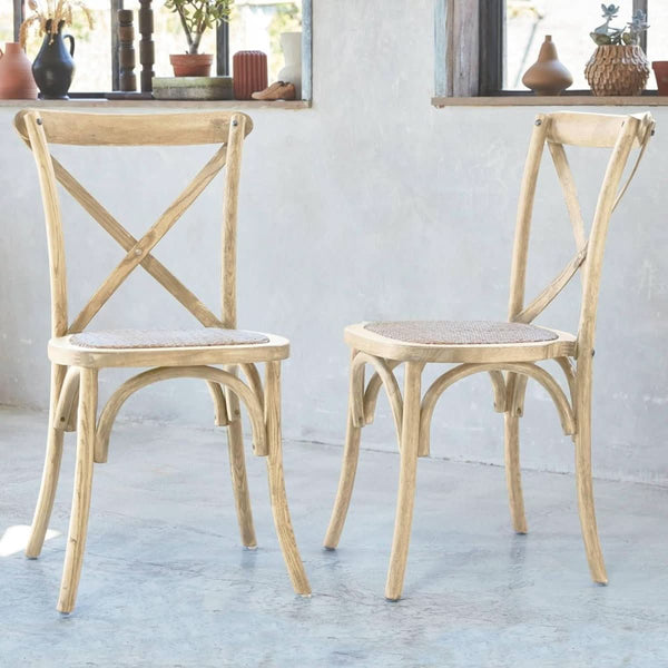 Bistro-Stühle Holz Rattan | Jade