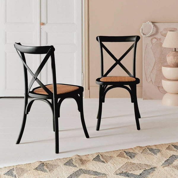 Bistro-Stühle Holz Rattan | Muse