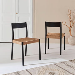 Stühle Holz Schwarze Kordel | Luxus