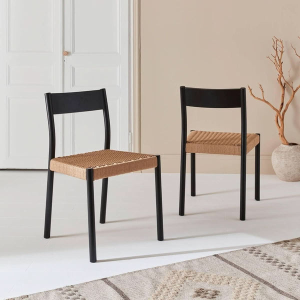 Stühle Holz Schwarze Kordel | Luxus