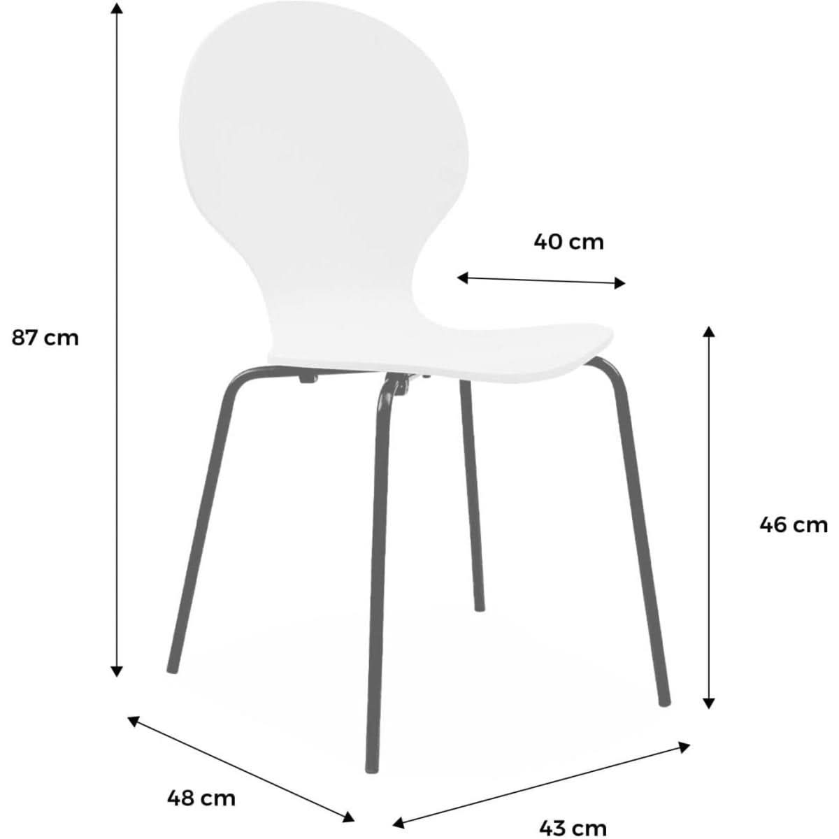 Chaises Bois Métal Minimaliste | Sable - Designix Chaises