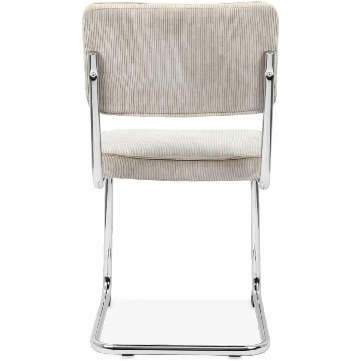 Chaises Cantilever Velours Crème | Soleil - Designix Chaises