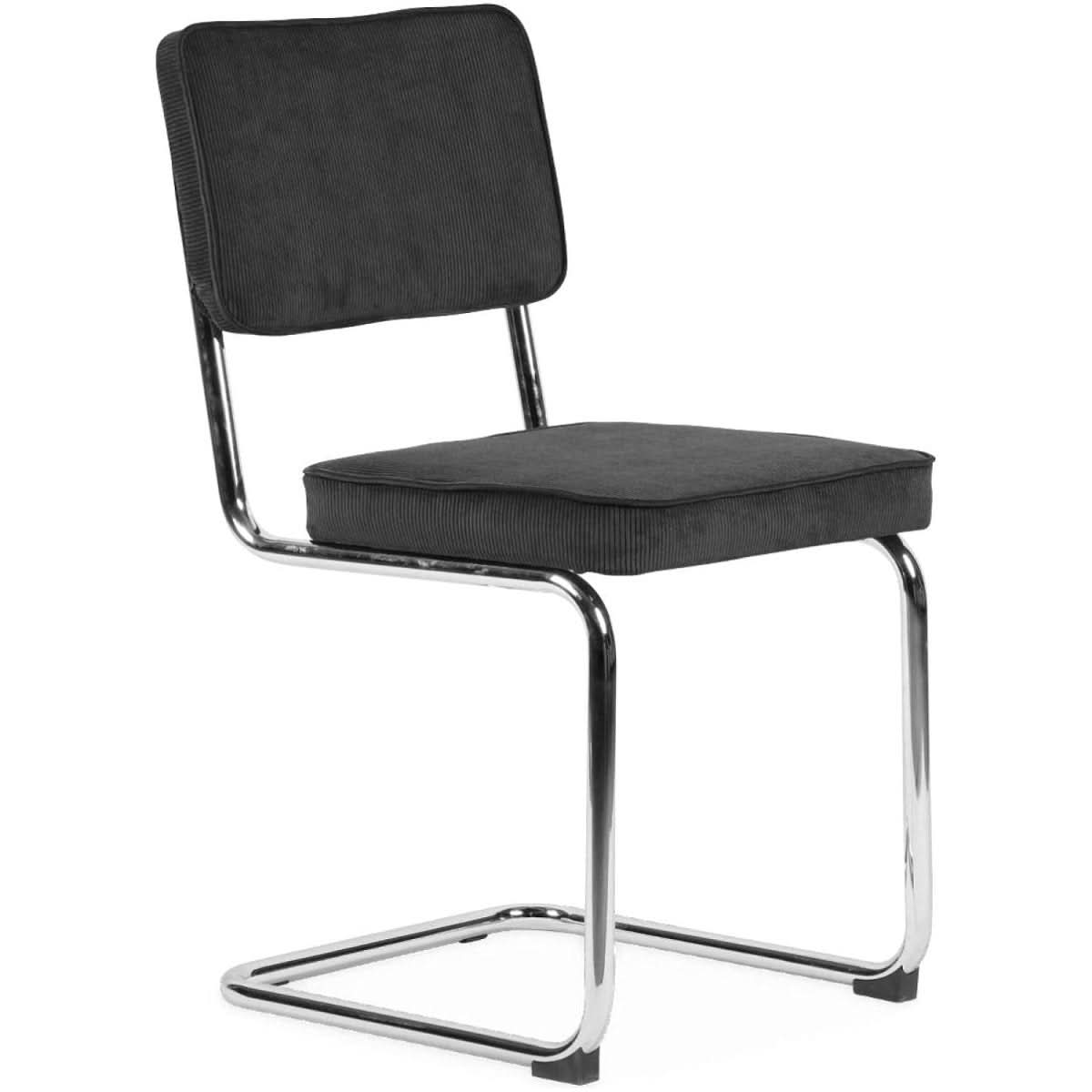 Chaises Cantilever Velours Gris | Bluff - Designix Chaises